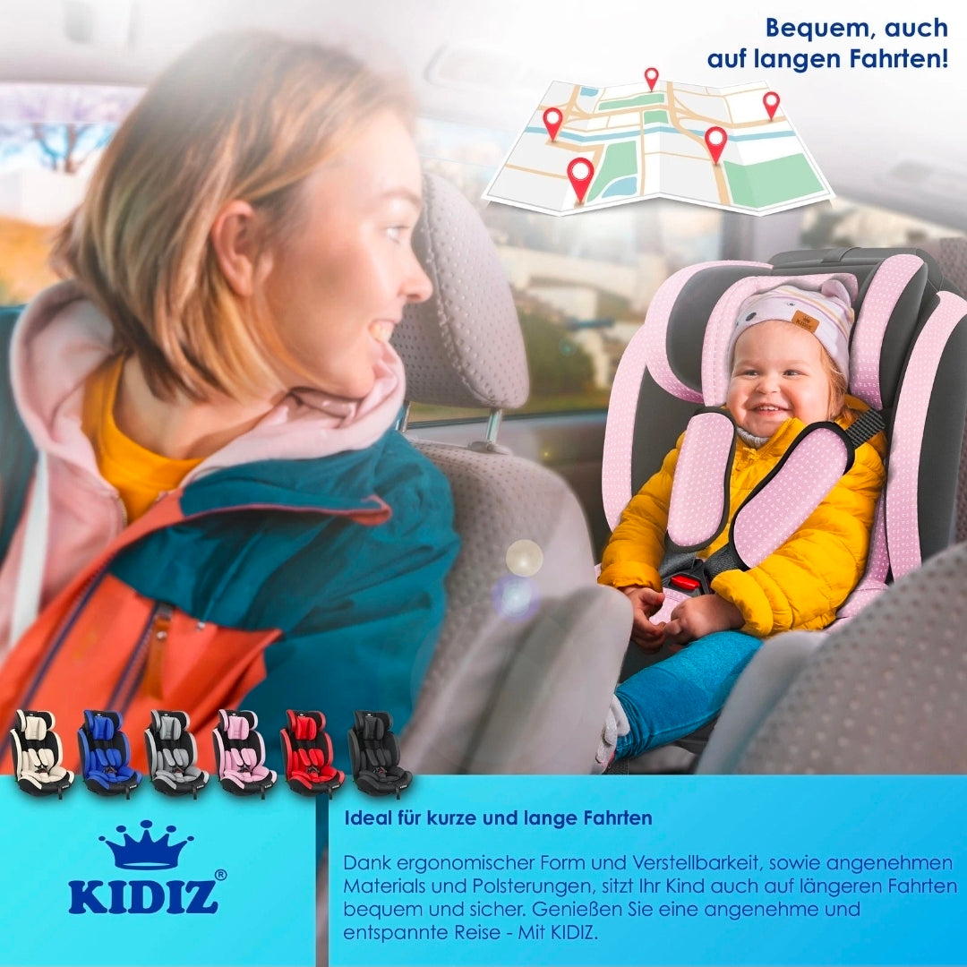 Kinderautositz 9kg-36 kg, 1-12 Jahre, Gruppe 1-2-3 Universal, Isofix