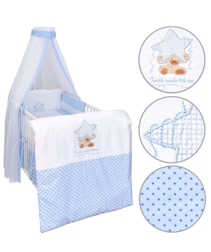 Babyzimmerset 120x60 cm Babybett Wickelkommode  Bettwäsche Komplettset