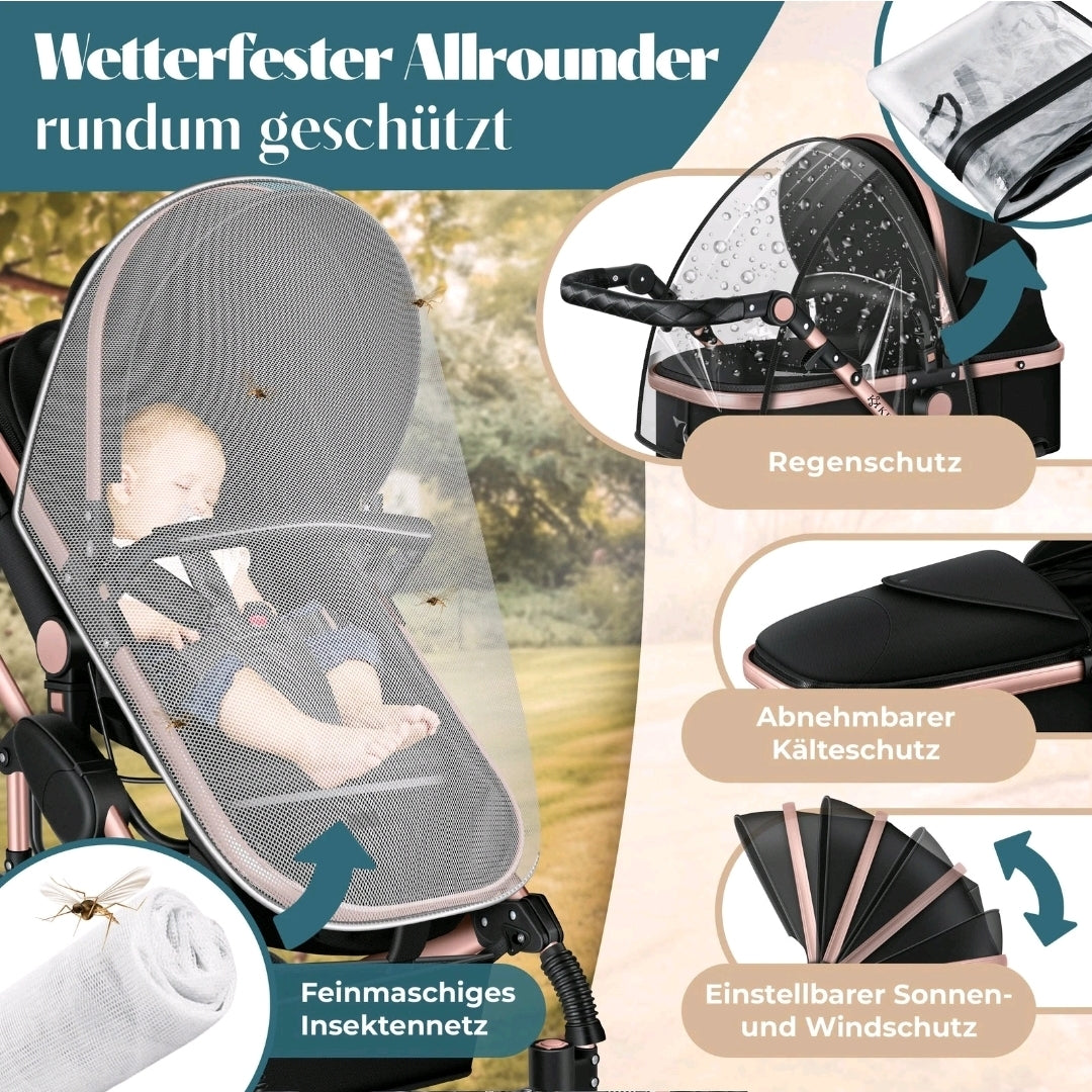 KESSER® Loops 3 in 1 Kombikinderwagen Komplett-Set-Zweite Chance