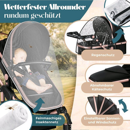 KESSER® Loops 3 in 1 Kombikinderwagen Komplett-Set-Zweite Chance