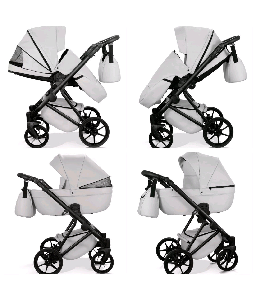 MOMMO HARMONY Kinderwagen 2in1/3in1/4in1 Öko-Leder – Cosmo I-Size-Sitz