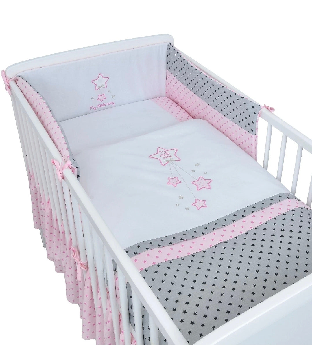 Babyzimmerset 120x60 cm Babybett Wickelkommode  Bettwäsche Komplettset