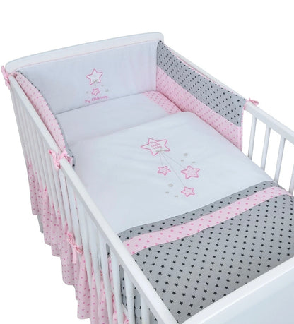 Babyzimmerset 120x60 cm Babybett Wickelkommode  Bettwäsche Komplettset