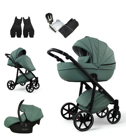 MOMMO FANTASY Kinderwagen 2in1/3in1/4in1 Öko-Leder /Autositz