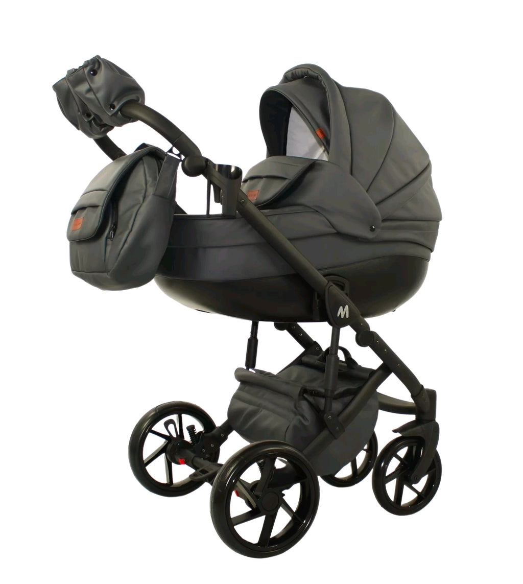MOMMO AAA Kinderwagen 3in1 Öko-Leder – Cosmo I-Size-Sitz Rosa