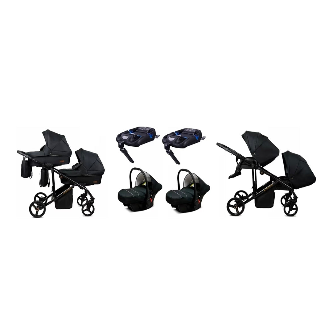Trailux Duo 4-in-1  Kinderwagen-Set für Zwillinge inkl. Autositz
