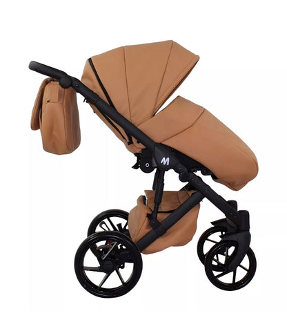 MOMMO AAA Kinderwagen 3 in 1 Öko-Leder – Cosmo I-Size-Sitz