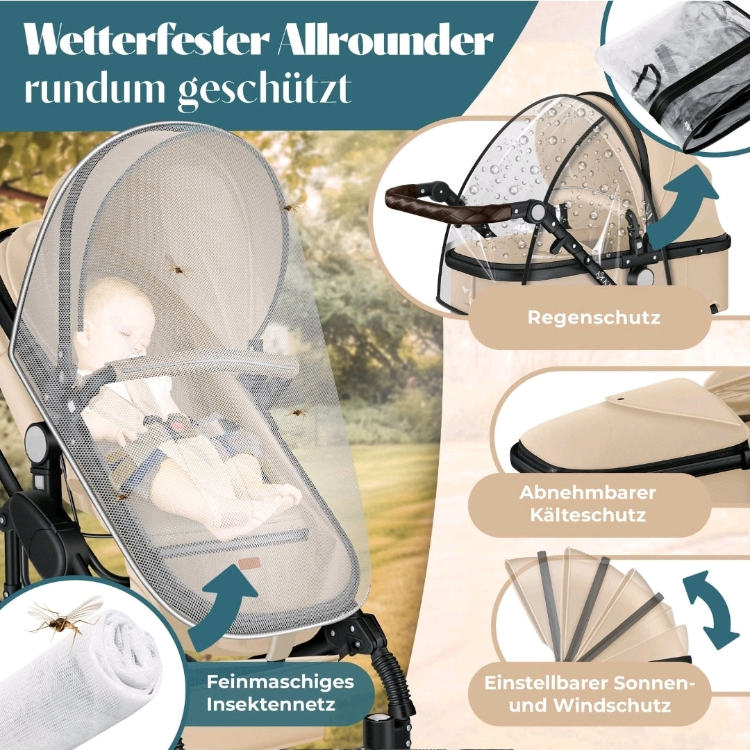 KESSER® Loops 3 in 1 Kombikinderwagen Komplett-Set-Zweite Chance