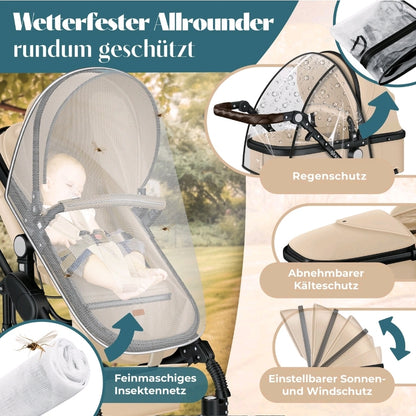 KESSER® Loops 3 in 1 Kombikinderwagen Komplett-Set-Zweite Chance