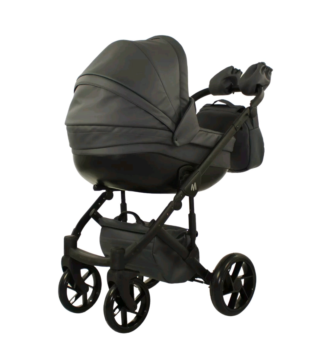 MOMMO AAA Kinderwagen 3in1 Öko-Leder – Cosmo I-Size-Sitz Rosa