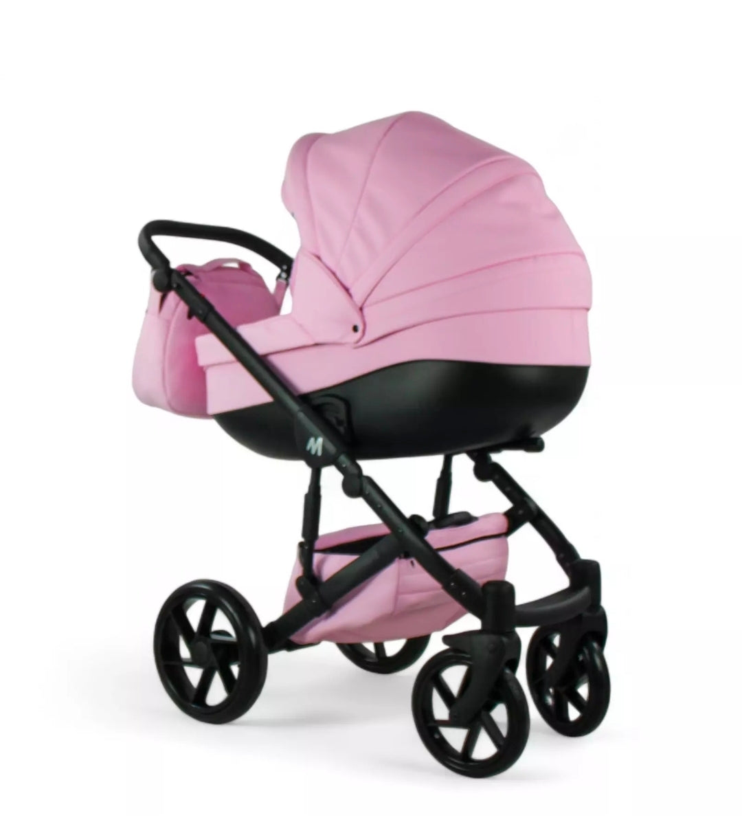 MOMMO AAA Kinderwagen 3in1 Öko-Leder – Cosmo I-Size-Sitz Rosa