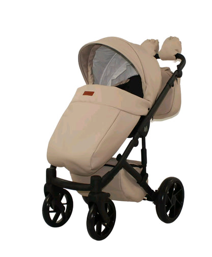 MOMMO AAA Kinderwagen 3 in 1 Öko-Leder – Cosmo I-Size-Sitz