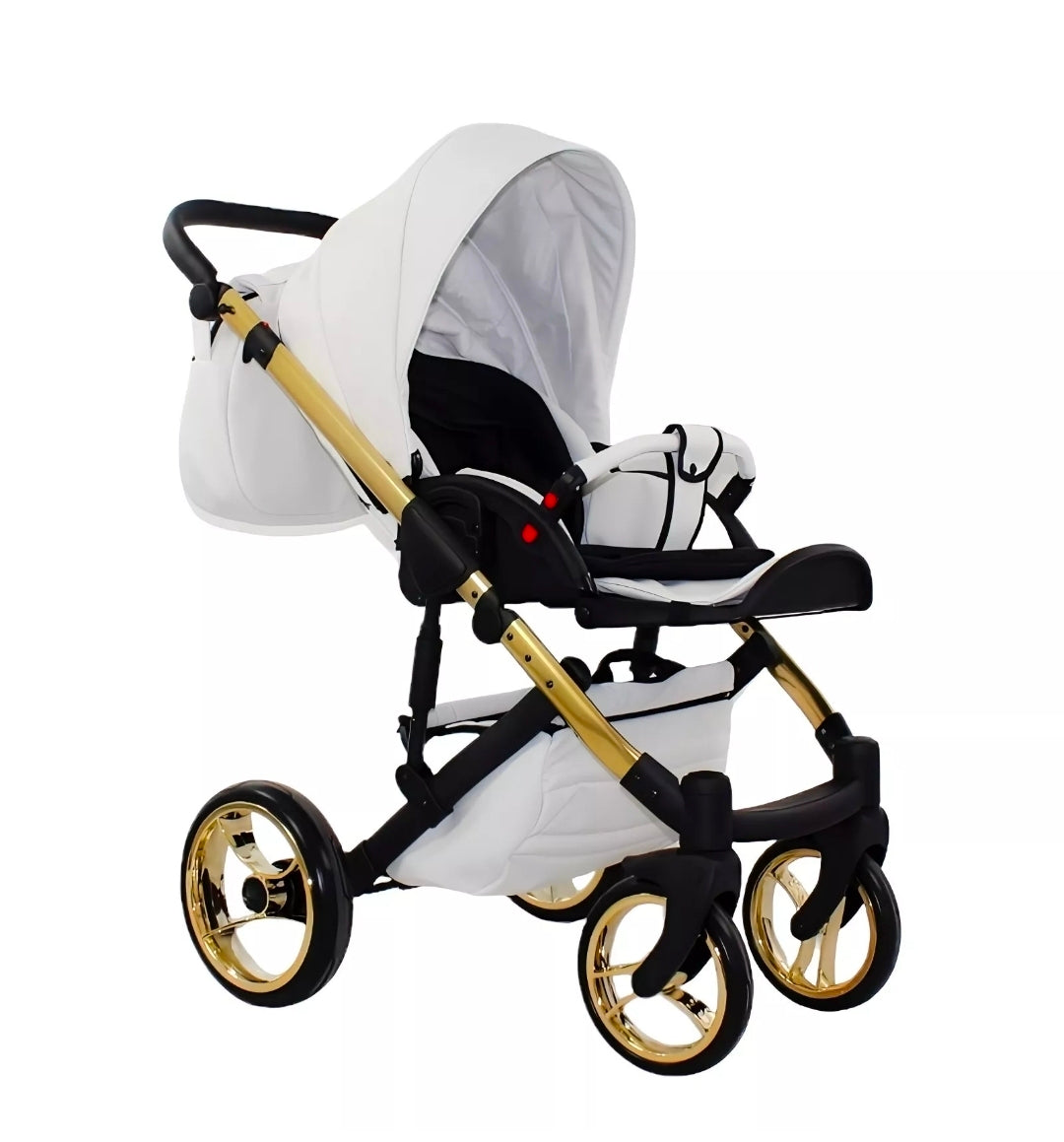 MOMMO AAA Kinderwagen 3 in 1 Öko-Leder – Cosmo I-Size-Sitz