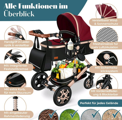 KESSER® Loops 3 in 1 Kombikinderwagen Komplett-Set-Zweite Chance