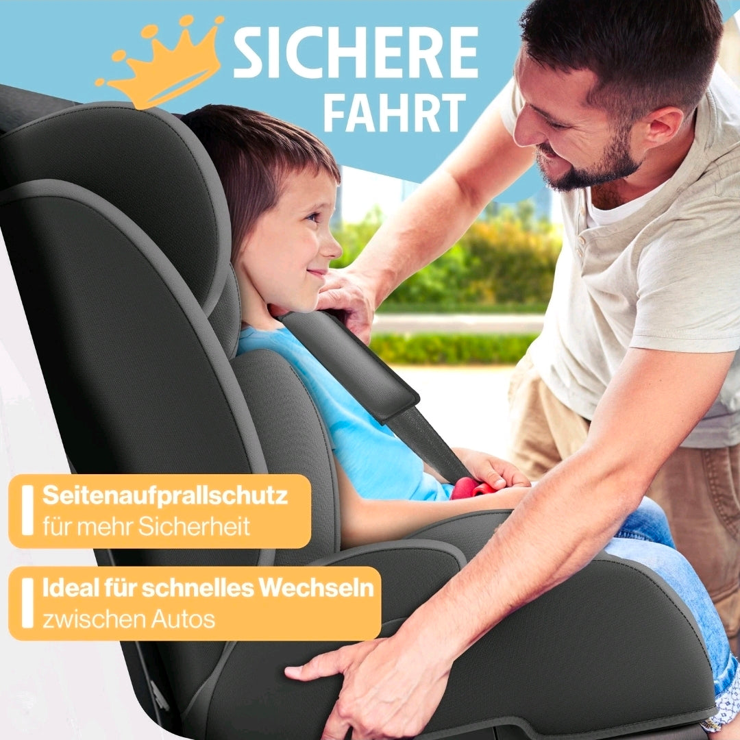 Kinderautositz 2 in 1 Universal 9kg-36 kg, 1-12 Jahre, Gruppe 1-2-3