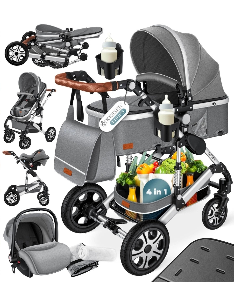 KESSER® Loops 3 in 1 Kombikinderwagen Komplett-Set-Zweite Chance