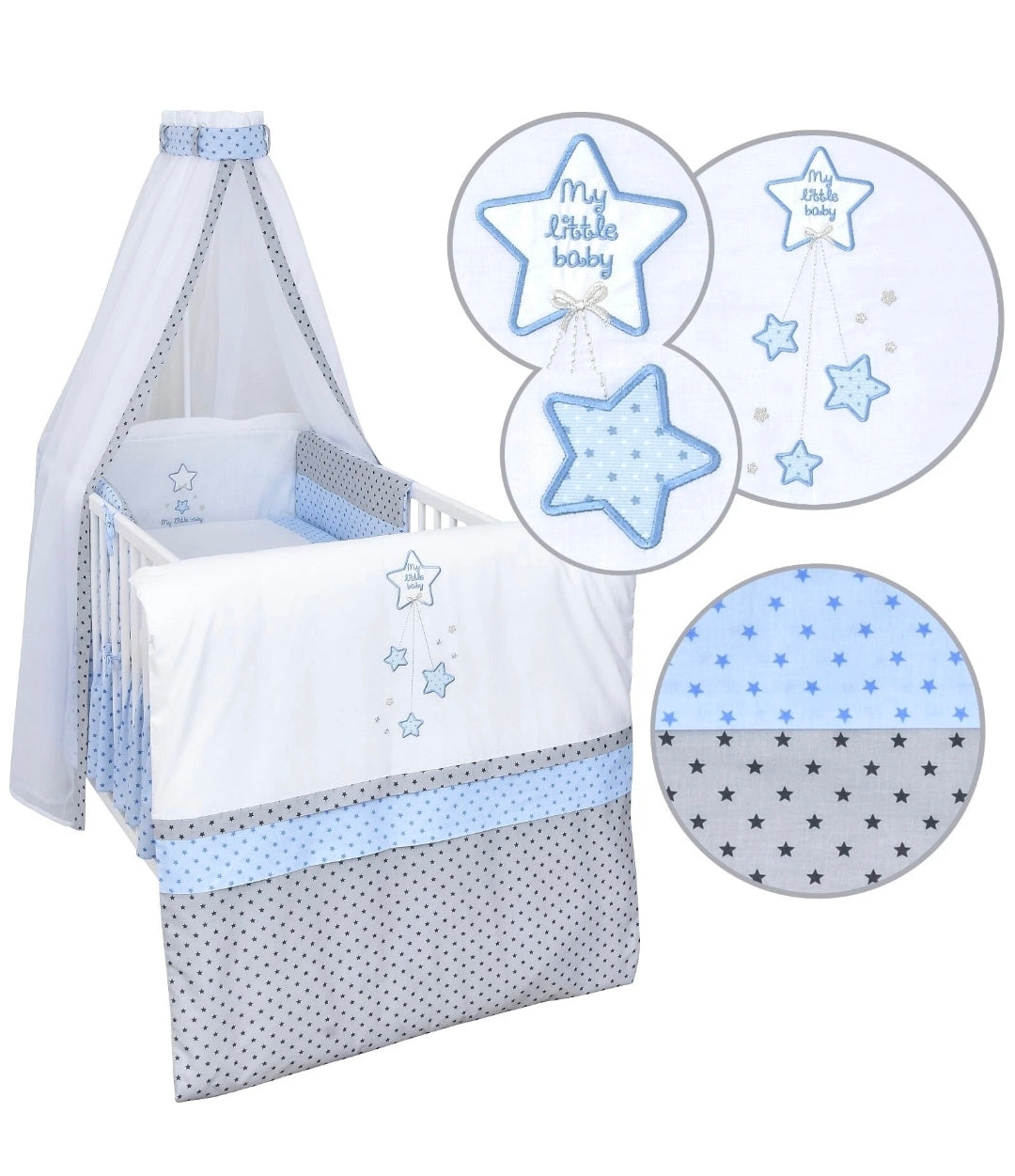 Babyzimmerset 120x60 cm Babybett Wickelkommode  Bettwäsche Komplettset