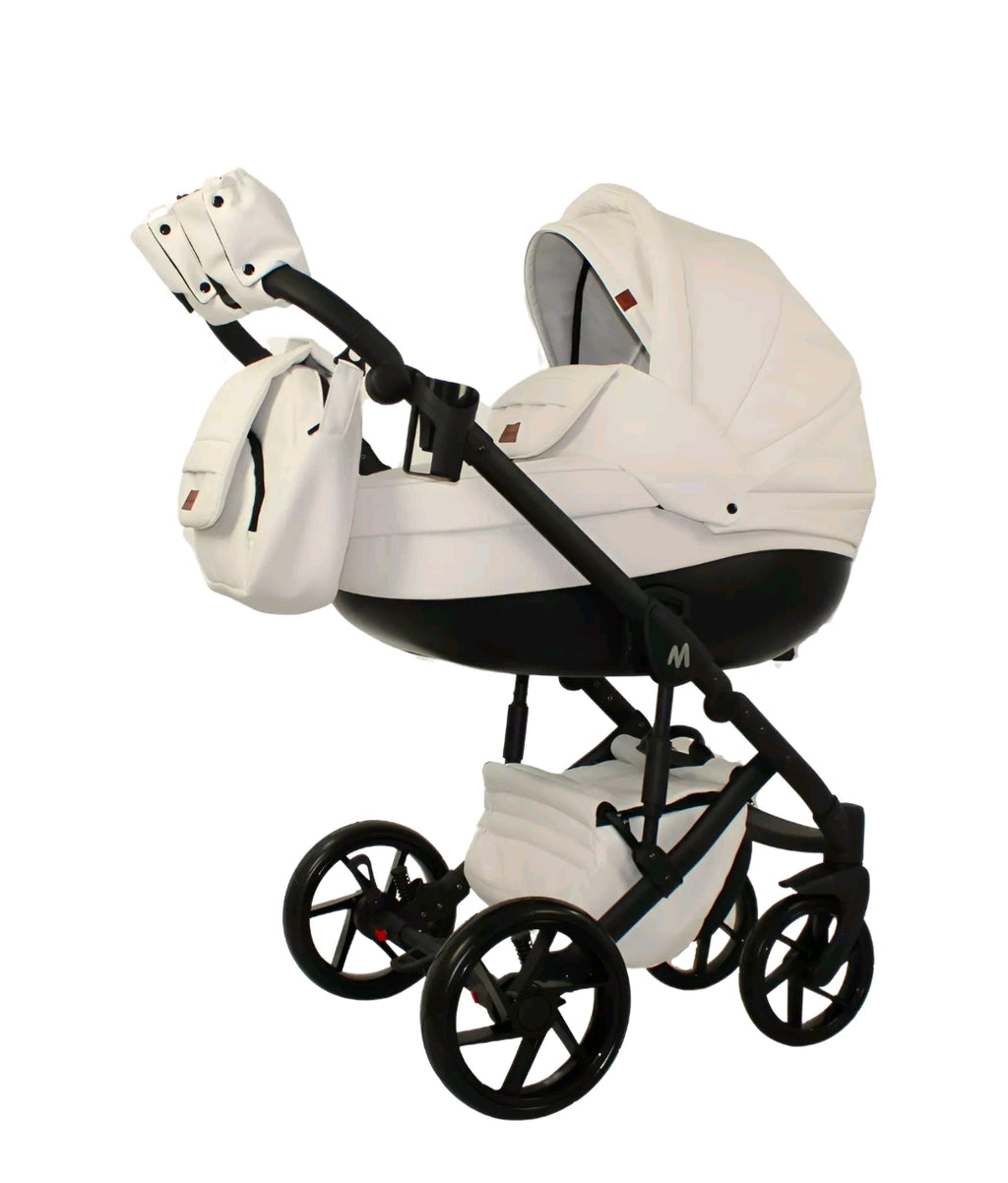 MOMMO AAA Kinderwagen 3in1 Öko-Leder – Cosmo I-Size-Sitz Rosa