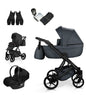 MOMMO HARMONY Kinderwagen 2in1/3in1/4in1 Öko-Leder – Cosmo I-Size-Sitz