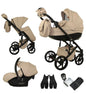MOMMO AAA Kinderwagen 3 in 1 Öko-Leder – Cosmo I-Size-Sitz