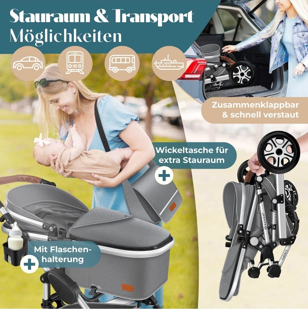 KESSER® Loops 3 in 1 Kombikinderwagen Komplett-Set-Zweite Chance