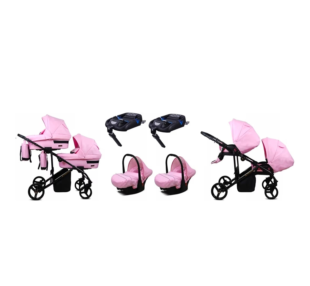 Trailux Duo 4-in-1  Kinderwagen-Set für Zwillinge inkl. Autositz
